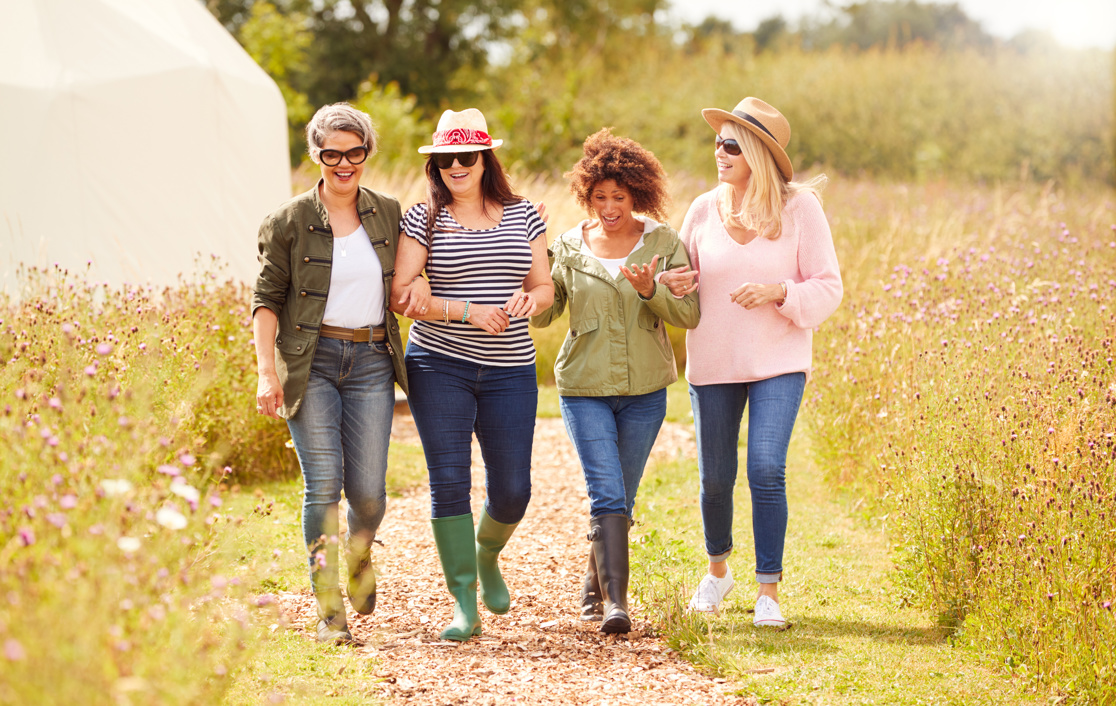 Group of women hanging out together outside