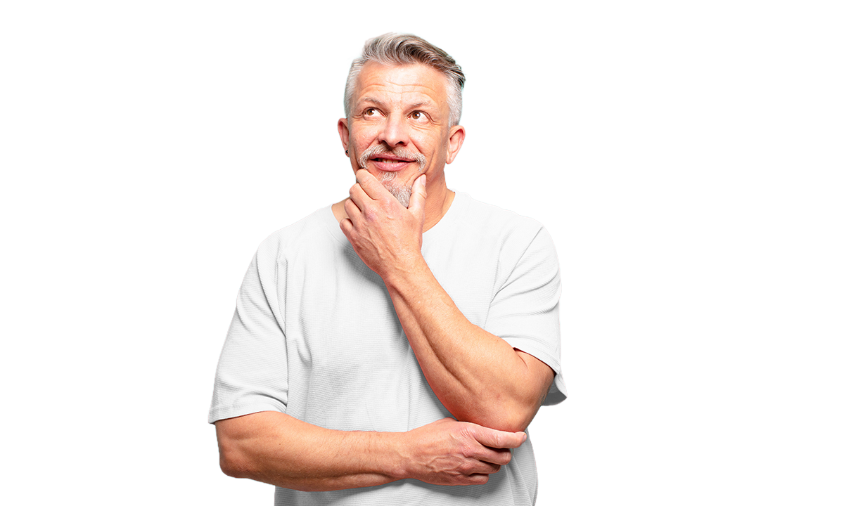 senior man considering pension options