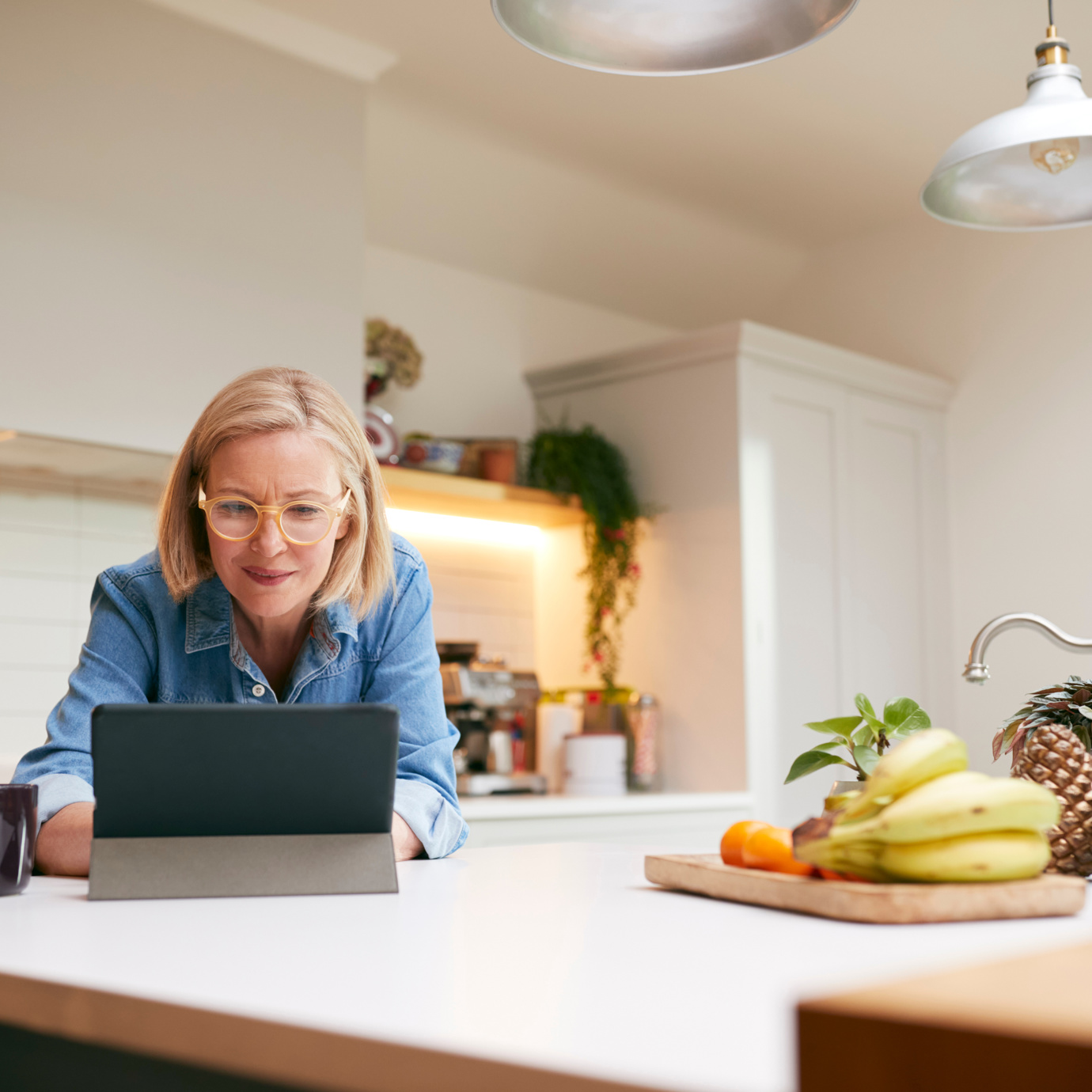 Self-Employed woman checking her private pension